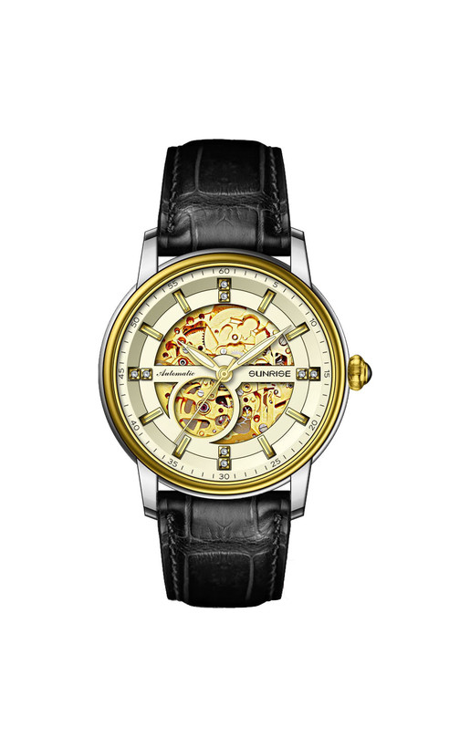 ساعت مچی مردانه اتوماتیک قاب گرد بند چرم